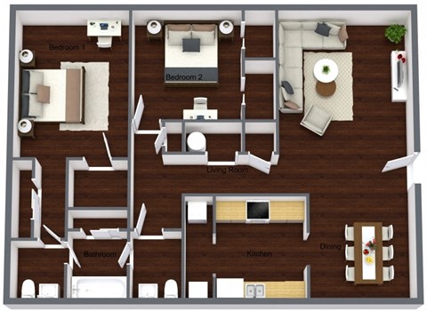 a floor plan of a 1 bedroom apartment